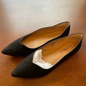 Esprit black faux suede leather flexible flats